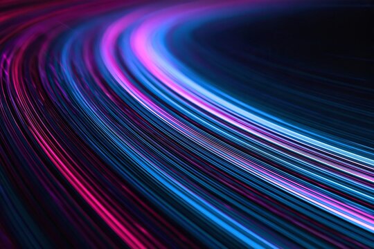 Dynamic Abstract Background Featuring Vibrant Magenta and Azure Neon Light Trails in Motion Loop