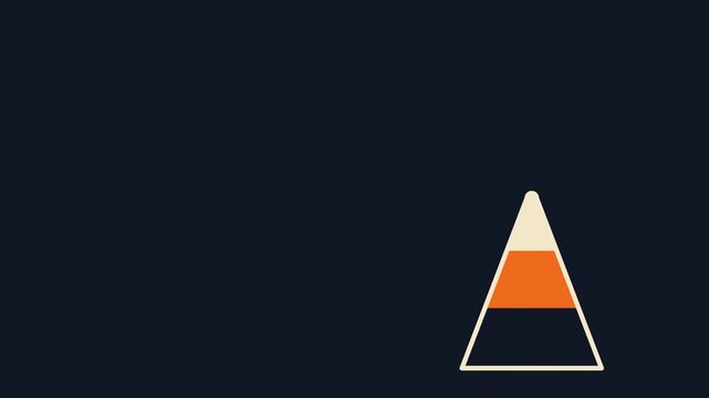 Minimalist Illustration of a Candy Corn Sweet on Dark Background for Halloween Holiday Theme