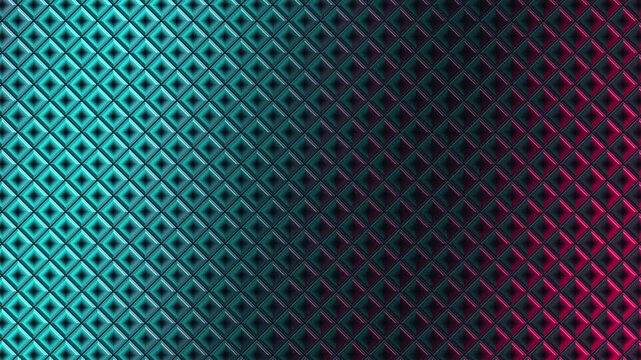 Futuristic carbon fiber texture with neon cyan and pink lighting, geometric diamond pattern background, high-tech metallic surface for gaming and tech