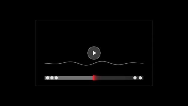 Minimalist Digital Media Player Interface With A Dynamic Audio Waveform Progress Bar And Play Icon For Sleek Website UI, Modern Software Applications, And Interactive Content Design