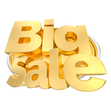 3D golden big sale sign