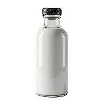 Empty glass bottle with metal cap