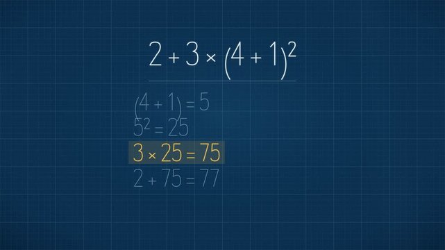 Animated Order of Operations Math Solution