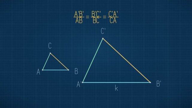 Animated Similar Triangles Proportionality Diagram
