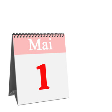 Desk Calendar, May 1st, against white background