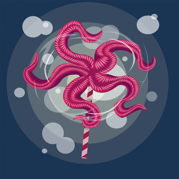 helloween, wildmill, creepy, decor, illustration, octopus,horror, monster,