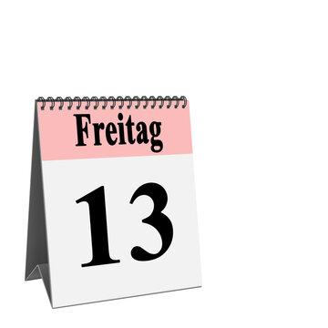 Desk Calendar, Friday the 13th, against a white background