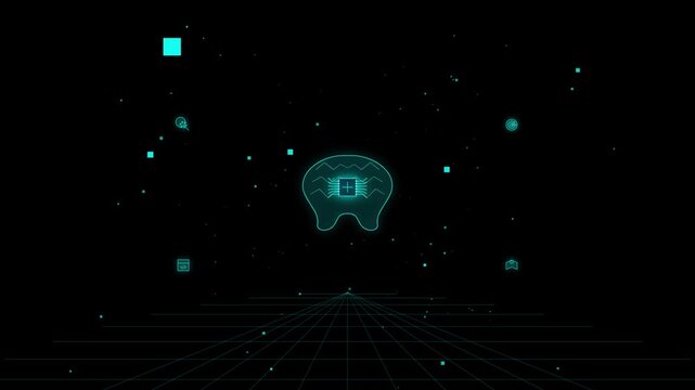 Digital brain artificial intelligence hud interface with neural network data processing