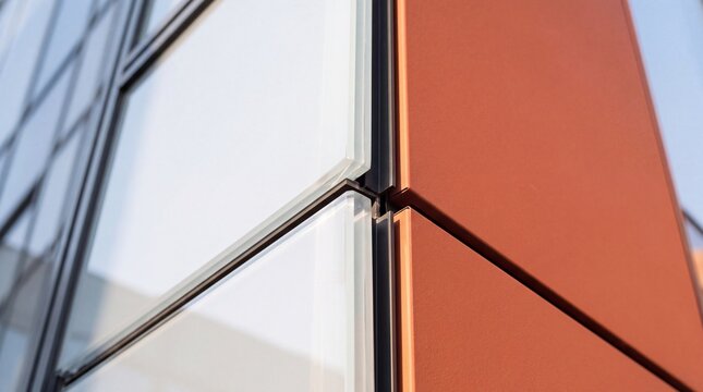 Modern Building Facade with Glass and Cladding Panels