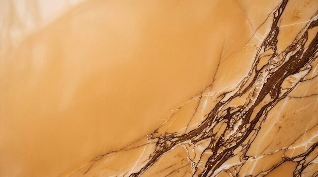 Polished Beige and Brown Marble Stone Slab Texture