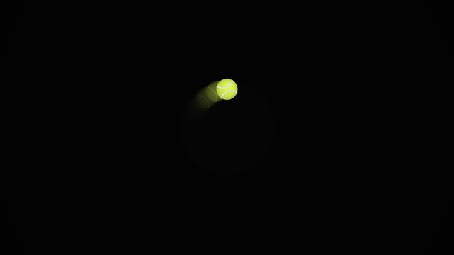 Green ball rapidly travels across a dark black background, creating a dynamic motion blur effect.