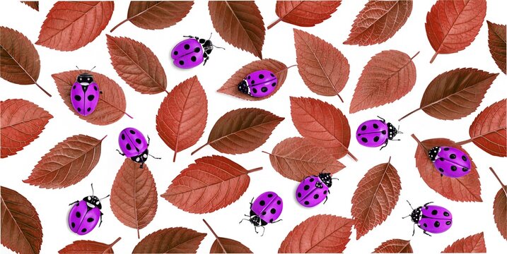 seamless pattern with red ladybug