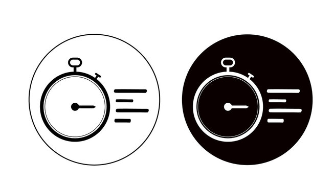 Fast time icon flat outline in black