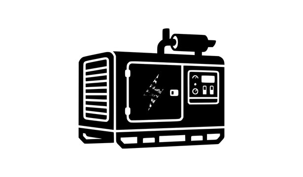 Industrial power generator vector icon electric engine dynamo symbol for energy utility web and mobile app