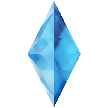 Blue Marquise Cut Diamond 3D Gemstone