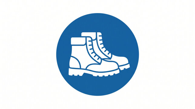 Safety boots mandatory sign vector icon for protective footwear industrial symbol