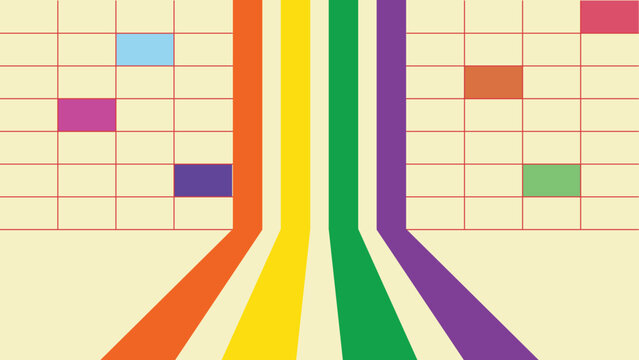 Colorful Metro Transit Lines Converging on Grid Map Background