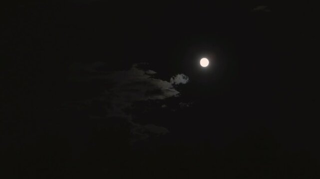 Cloud formations at night with moon
