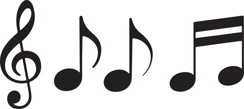 Musical notes vector illustration on a white background