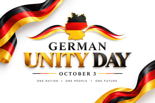 German Unity Day Celebration &ndash; October 3, German Reunification & National Unity Ribbon Design