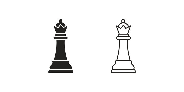 Chess queen piece icon for strategic board games and leadership concepts.