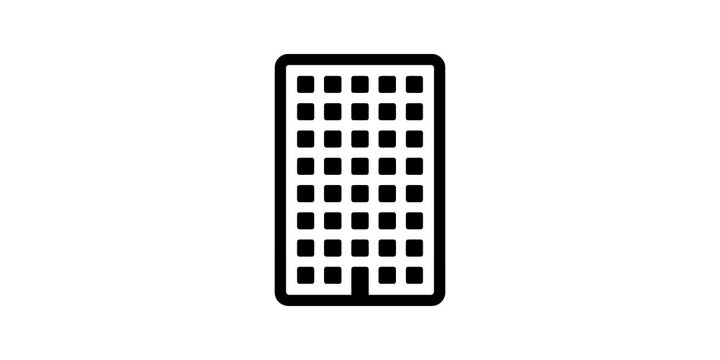 Office building icon with windows for commercial architecture city design.