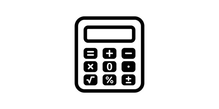 Calculator with Mathematical Operation Buttons and Display Icon