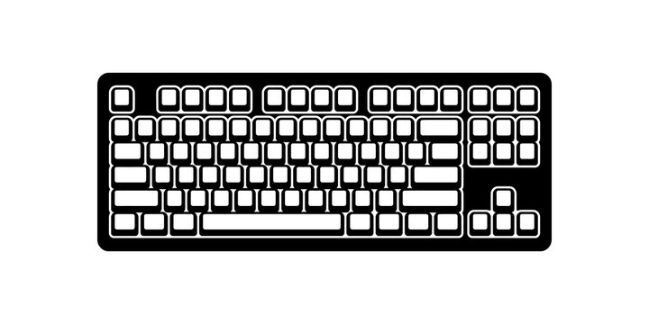 Keyboard icon for computer input and typing for work or gaming.