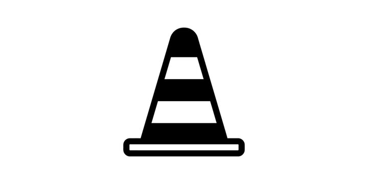 Construction cone warning traffic barrier for safety and road work.