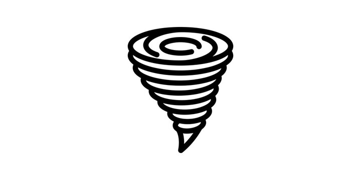 Tornado icon warning of severe weather and natural disaster storm.