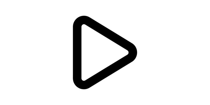 Black play button icon for media playback and streaming applications.