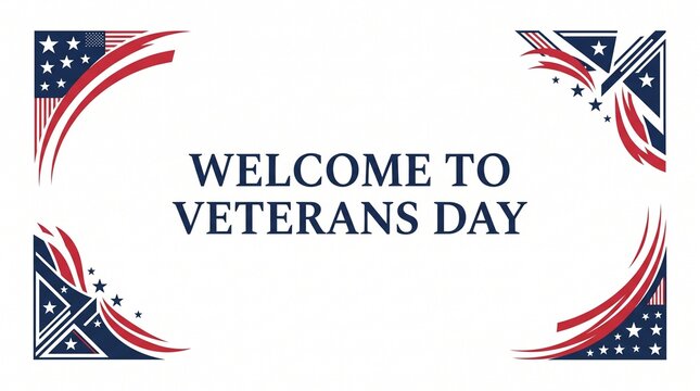Welcome to veterans day text celebration banner design vector illustration