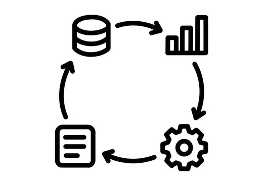 Workflow cycle diagram icon with copy space in the center