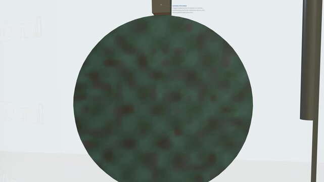 3D visualization demonstrating the chemical process of electrolysis used to clean an oxidized ancient Roman coin of Emperor Trajan by removing layers of patina and revealing the copper surface