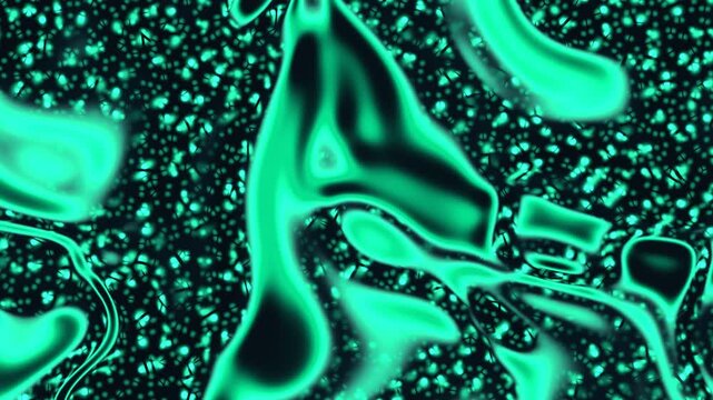 Fluid cyan energy waves morphing over dark grainy texture. 4K Video