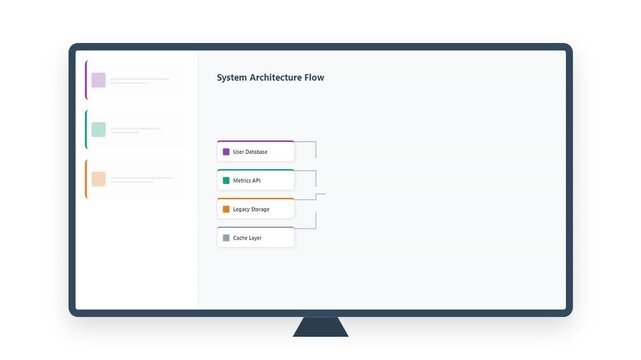 Modern Flat Design Monitor with Dashboard UI Animation Mockup