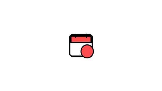 Minimalist Browser Window Animation with Red Header, 2D Flat UI Icon for Web Development and UX Design