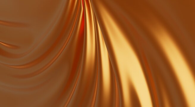 Luxurious flowing gold fabric texture with highlights and deep shadows