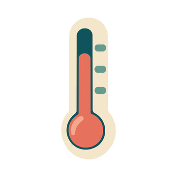 Educational thermometer flat vector illustration