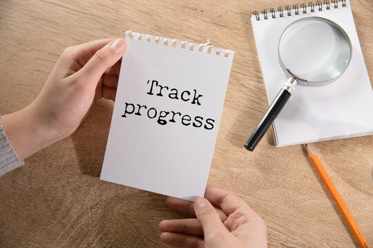 Track progress  text on paper
