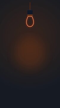Abstract Neon Glowing Light Bulb Motion Background