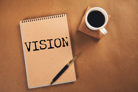 VISION word written on paper