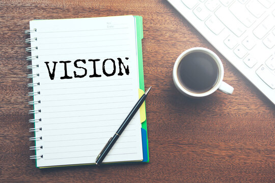 VISION word written on paper