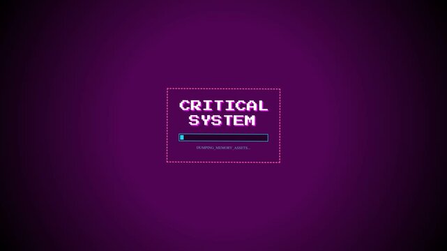 Pixel Art Style Critical System Loading Notification