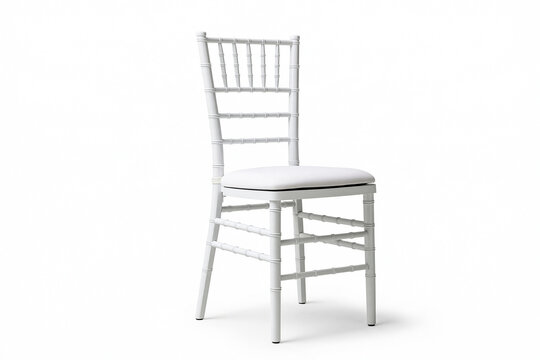White wooden wedding chair isolated on white background with event chair