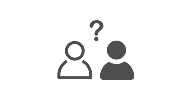 People group and question mark, video, animation.