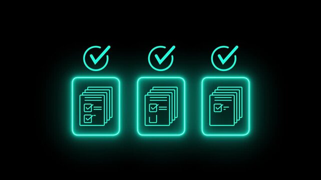 Legal document approval process idea on the transparent background. Automated workflow management solution. Online document review.4k motion animated video.