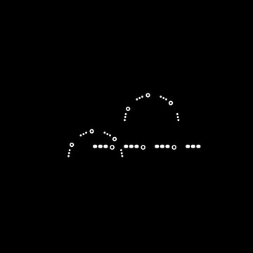 Conceptual character representations use Braille dot patterns that form minimalist facial expressions or emoticons against a solid black background.

