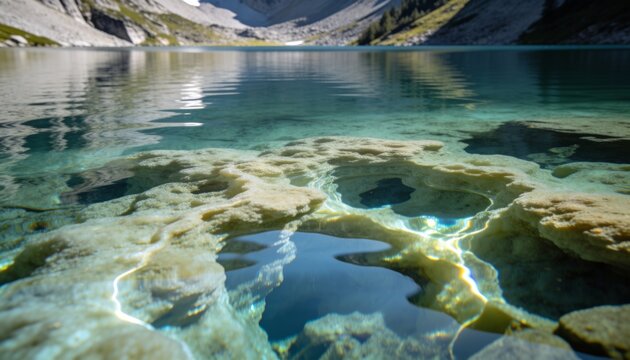 crystal, clear, alpine, lake, mineral, formations, geological, structures, surface, water, nature, landscape, reflection, mountain, mountains, scenery, environment, tourism, destination, travel, outdo