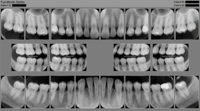 Full Mouth Dental X Ray Panoramic View of Teeth and Gums Diagnostic Medical Imaging